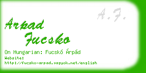 arpad fucsko business card